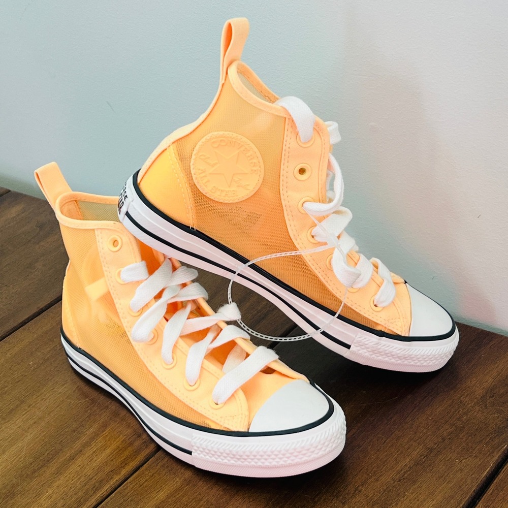 Converse Chuck Taylor All Star Mesh High Top Sneakers Orange A15048C Womens 7